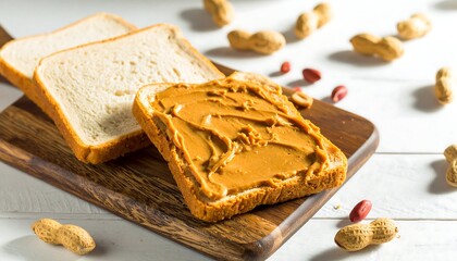Peanut butter and bread sandwich