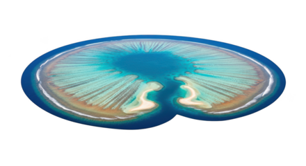 Abstract colorful swirls and lines with blue center on black transparent background