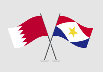 Bahrain and Saba vector flags with proportional balance