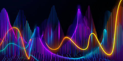 Dynamic abstract data charts glow