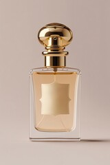 Elegant Gold Perfume Bottle Mockup: Luxury Fragrance Design