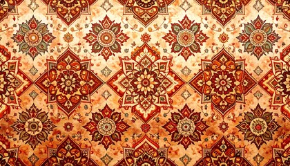 Ornate patterned fabric or wall covering