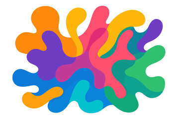 Colorful abstract vector background. Fluid organic shapes, liquid amoeba blobs. Vibrant modern design element. Overlapping colors, creative transparent layers. Funky art spot.