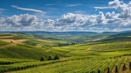Fototapeta premium Scenic vineyard valley landscape