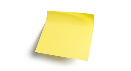 Blank Yellow Sticky Note Paper with Shadow on Isolated transparent background