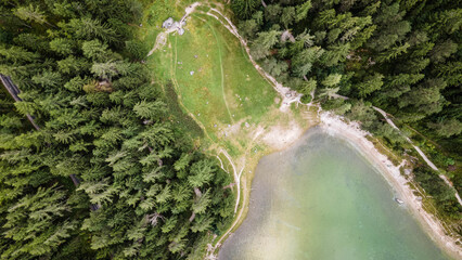 Grüner See, Steiermark, Österreich. Mountains. Bosque en la laguna verde en austria © Mylifeontopdm