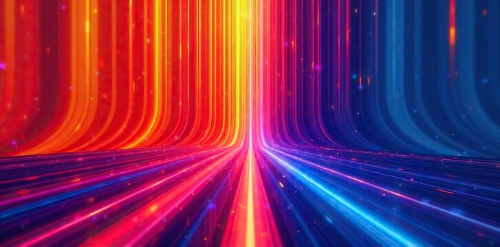 Dynamic lines of vibrant color ascend dramatically, creating a powerful vertical composition Ideal for modern design, architecture, and abstract art projects , vertical, impact