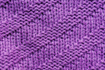 Knitted Fabric with Purple Textured Pattern Background