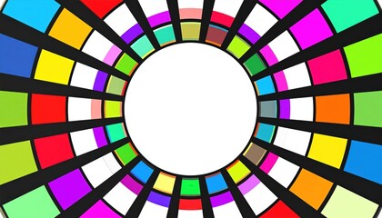 Abstract Colorful Circular Design With Radial Pattern and White Center