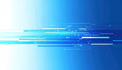 Abstract Digital Glitch Effect Horizontal Bars and Lines on Blue Background