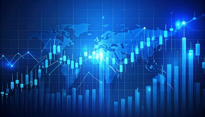 Global financial chart showing worldwide economic trends