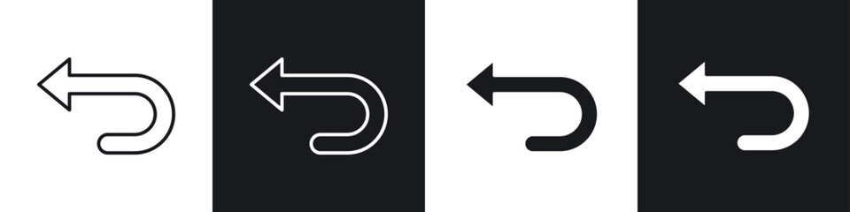 Send back icon symbol collection on white background. © Bsbd