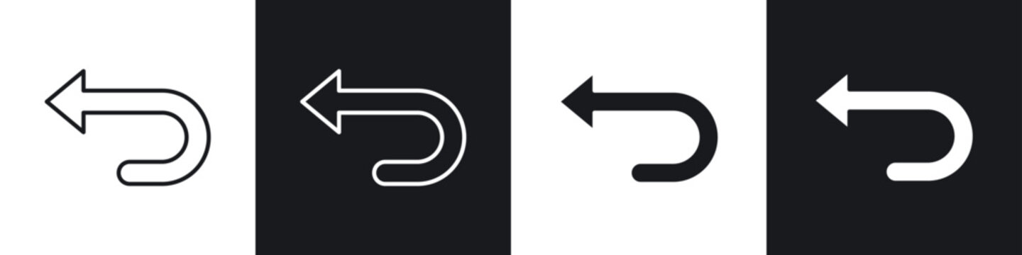 Send back icon symbol collection on white background.