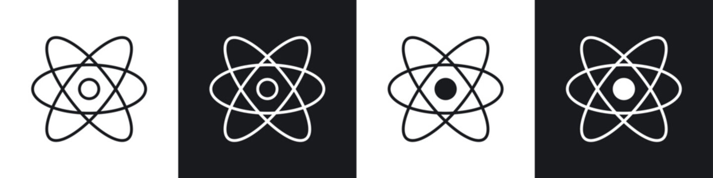 React icon symbol collection on white background.