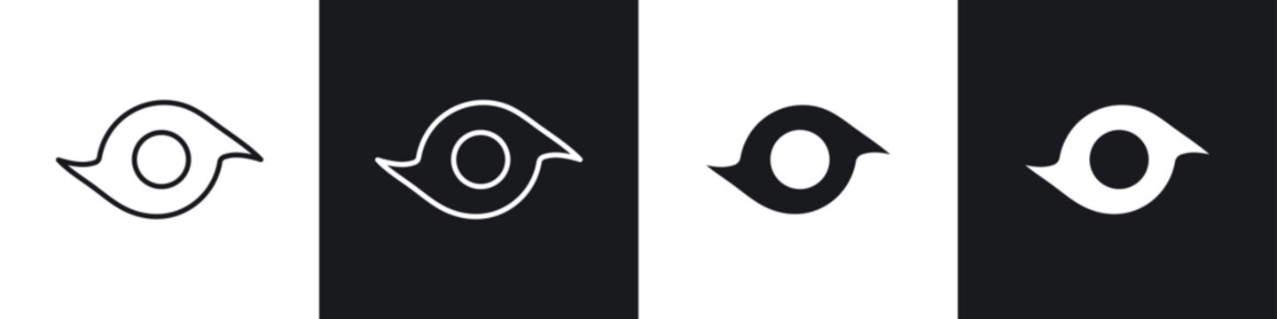 Hurricane icon symbol collection on white background.