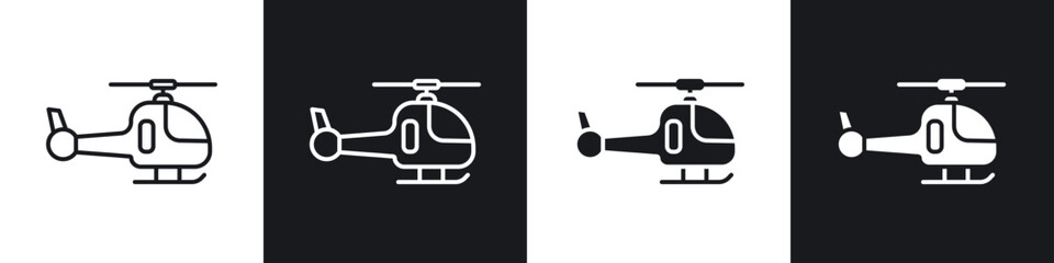 Helicopter icon symbol collection on white background. © Bsbd