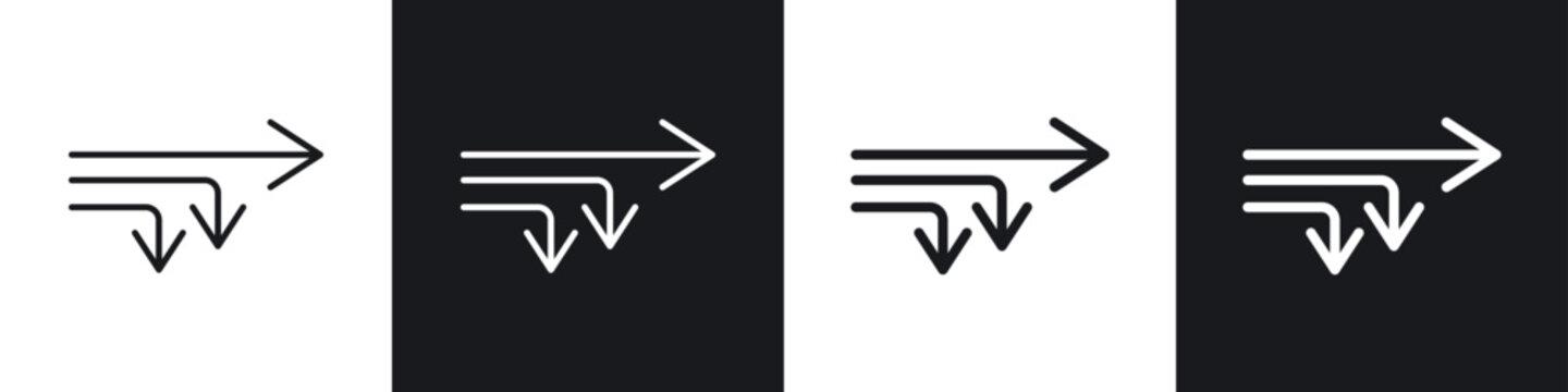 Diagram sankey icon symbol collection on white background.