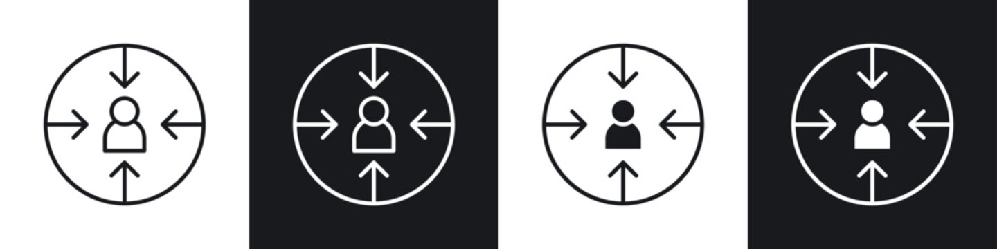 Customer centricity icon symbol collection on white background.