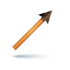 Wooden Arrow Icon Symbol of Direction and Progress Against a White Background