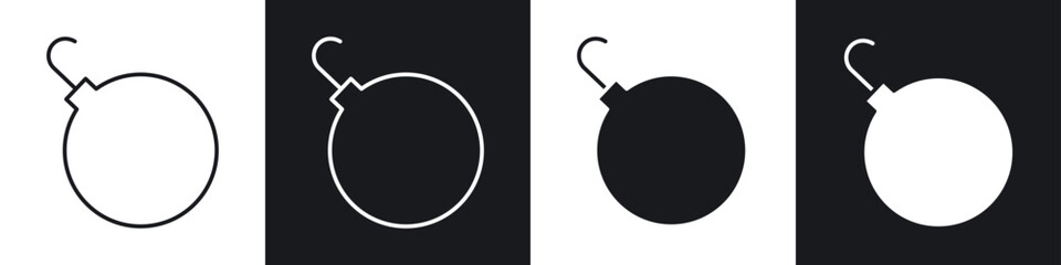 Bomb icon symbol collection on white background. © Bsbd