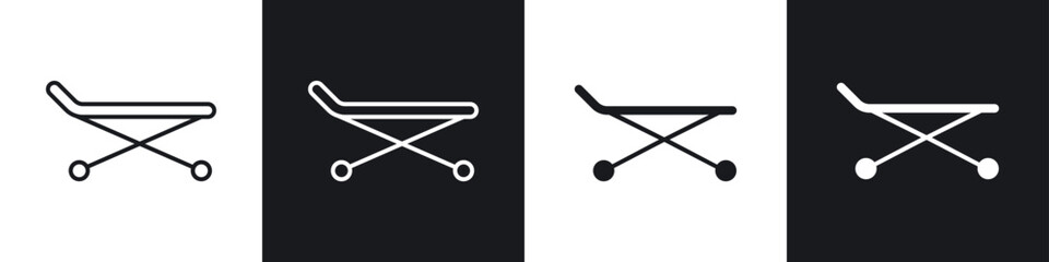 Stretcher icon symbol collection on white background.