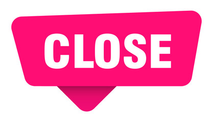 close magenta sticker isolated on transpatent background. close sign