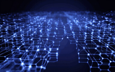 Obraz premium Abstract digital network connections and futuristic technology patterns