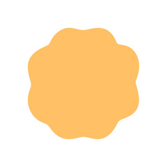 Retro wavy scallop border shape frame in flat pop abstract style. Groovy solid element as yellow graphic with y2k background, modern accent for trendy and creative composition.