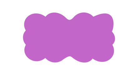 Groovy retro wavy scallop rectangle border in bold purple forms a funky abstract frame. Solid bubble edge and stylish y2k background create a unique graphic element for modern trendy art.