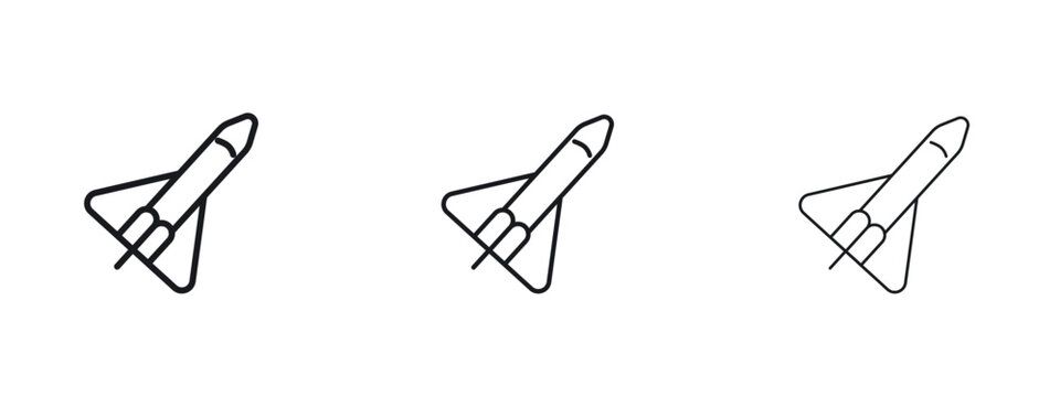 Space shuttle icon vector Logo Designs - Stock vectors.