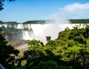 Lush jungle framing powerful waterfalls