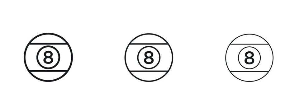 Pool 8 ball icon vector Logo Designs - Stock vectors.