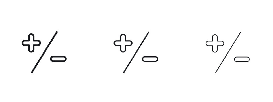 Plus minus icon vector Logo Designs - Stock vectors.