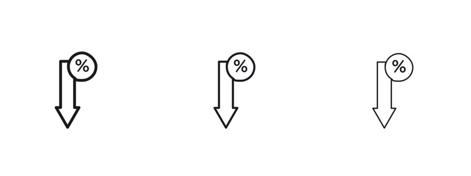 Percent down icon vector Logo Designs - Stock vectors.
