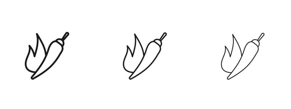 Pepper hot icon vector Logo Designs - Stock vectors.