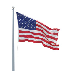 Fototapeta premium American Flag on Silver Pole – Symbol of Freedom, Pride, and National Unity