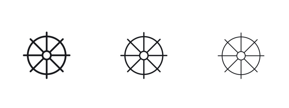 Dharmachakra icon vector Logo Designs - Stock vectors.