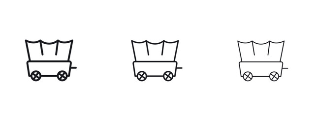 Covered wagon icon vector Logo Designs - Stock vectors. © Bsbd