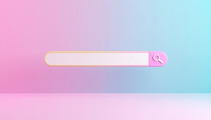 Floating Search Bar on Gradient Background Abstract Digital Illustration