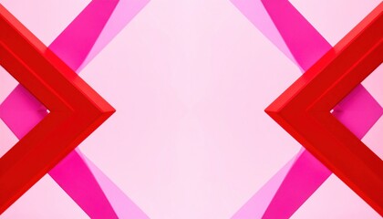 Geometric Composition in Pink and Red with Abstract Forms and Soft Lighting