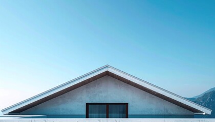 Geometric Architecture Roofline Against Clear Blue Sky in Nizhny Novgorod Russia