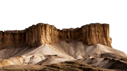 stunning rock formation in a desert landscape isolated on white background