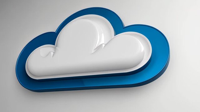 Cloud Computing Icon: This image showcases a modern cloud computing icon, symbolizing data storage, accessibility, and digital connectivity. Perfect for illustrating technological concepts.