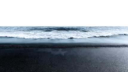 serene beach wave on sand creating beautiful scenery isolated on white background