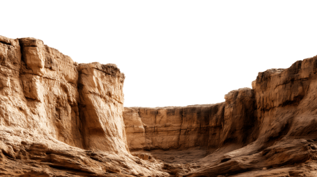 awe-inspiring canyon landscape with natural rock formations isolated on white background