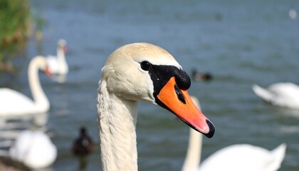 Fototapeta premium Close-up swan portrait