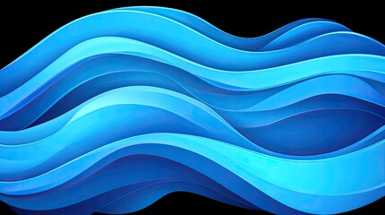Abstract Blue Wave Form Design Artwork