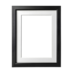 Black picture frame, blank interior isolate on white background
