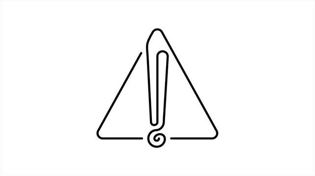 Looping One Line Warning Sign Animation &ndash; Minimal UI Alert Symbol