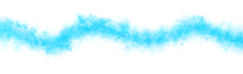 Cyan or light blue smoke wave line on transparent background, mockup template for magical aura, dreamy energy, or fantasy visual effect. Ideal for overlays, backgrounds, and cinematic compositions.